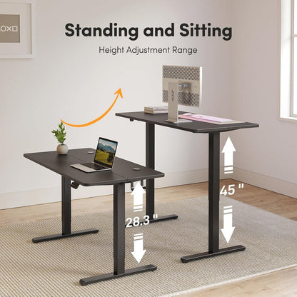 FEZIBO Elektrischer höhenverstellbarer Schreibtisch 120x60 cm Schwarz