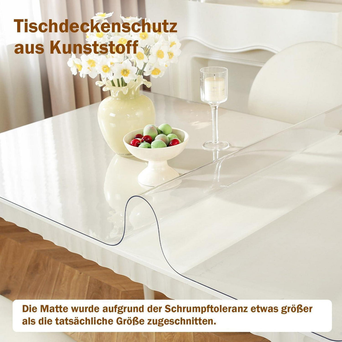 Tischfolie Transparent 90x220 cm – Glasklare PVC Tischauflage