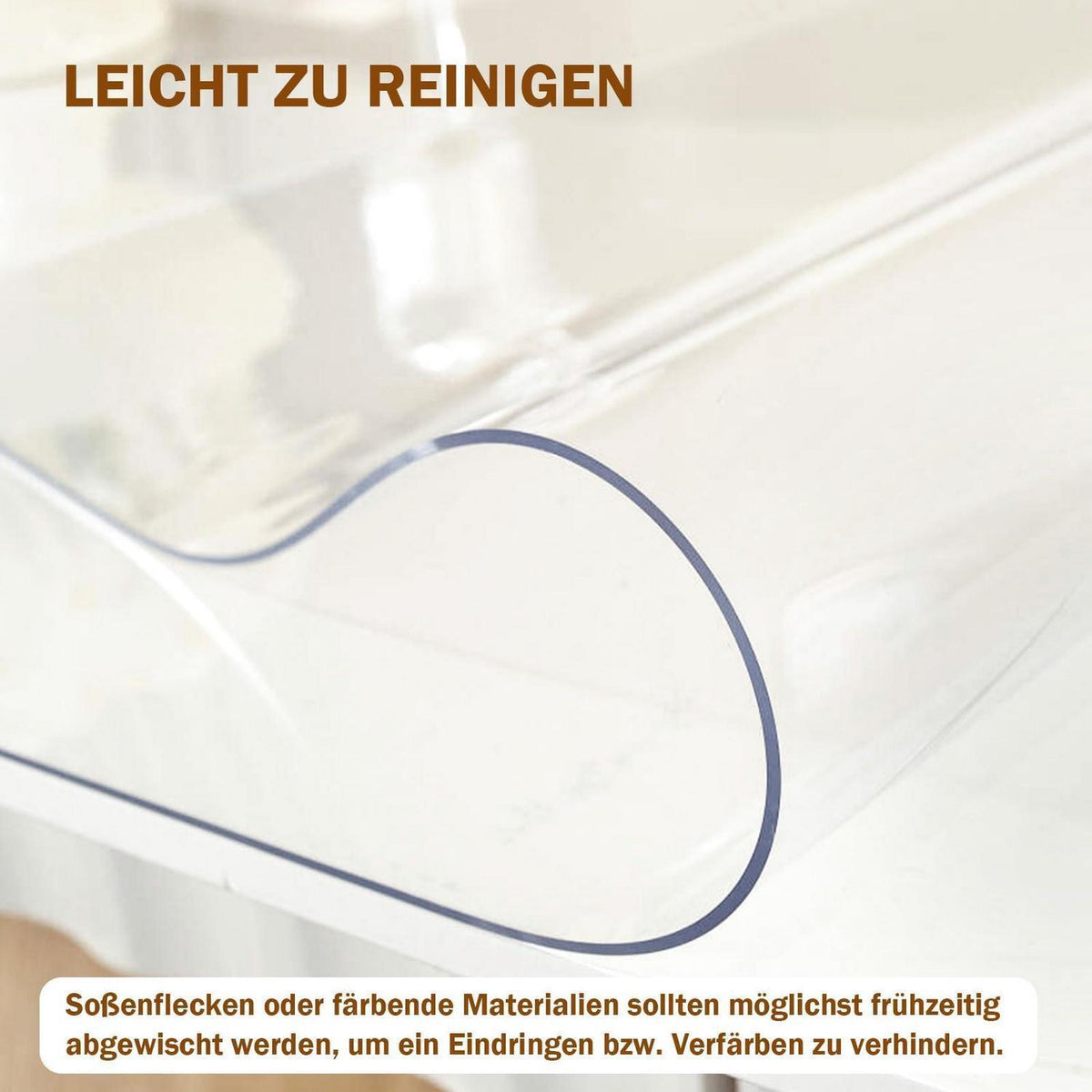 Tischfolie Transparent 90x220 cm – Glasklare PVC Tischauflage