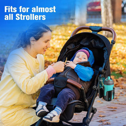 2-in-1 Kinderwagen Getränkehalter mit Handyhalter Schwarz