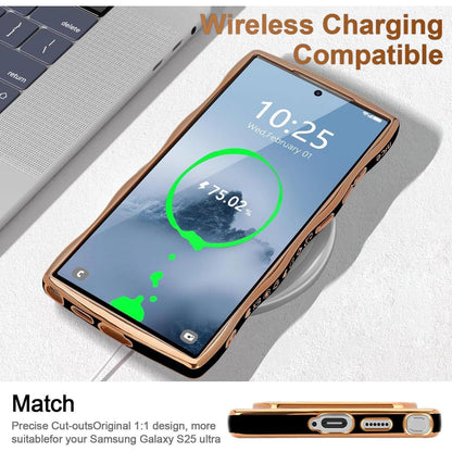 Handyhülle für Samsung Galaxy S25 Ultra mit MagSafe, Herz Muster, Schwarz