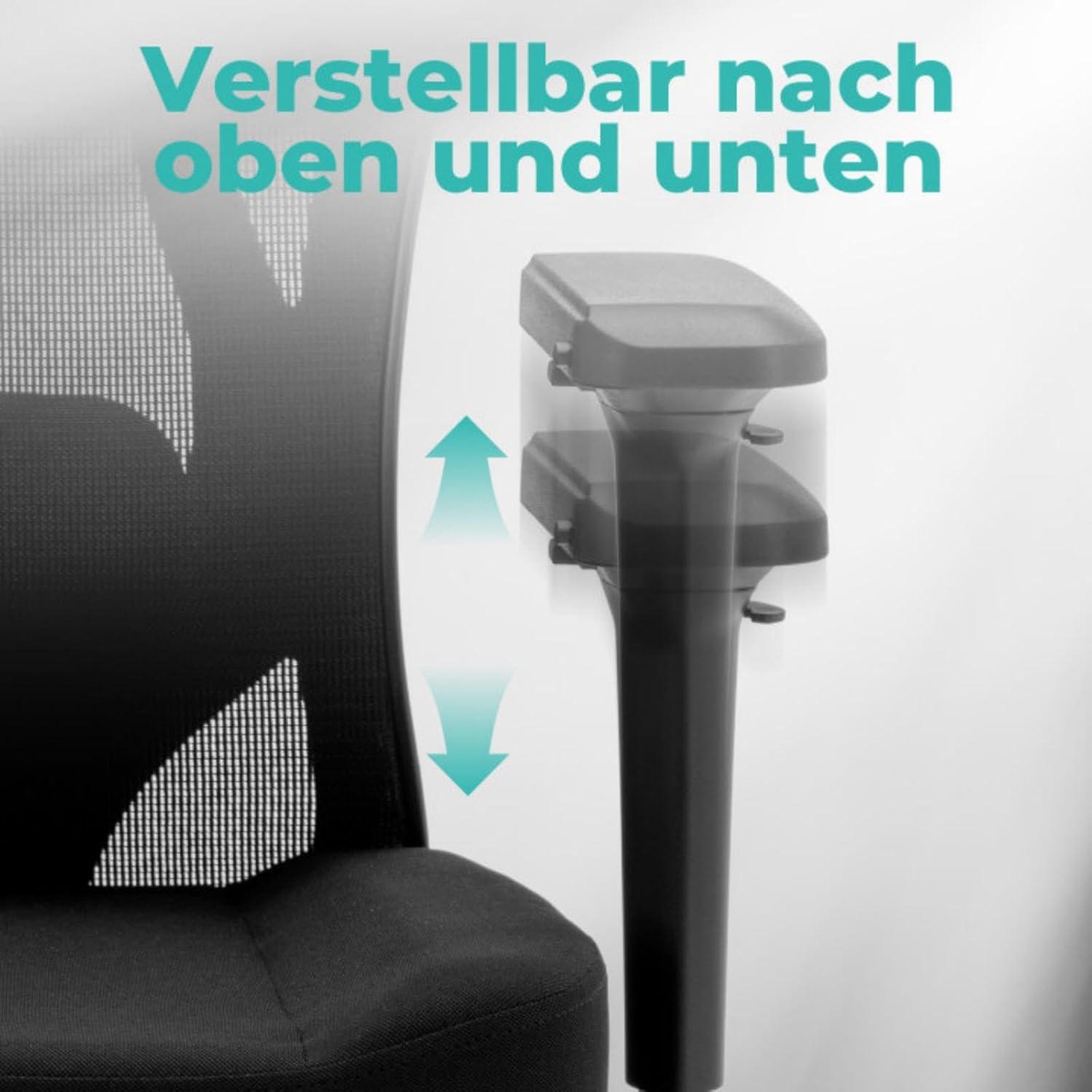 Ergonomischer Bürostuhl 200kg mit 2D-Sitzkissen und verstellbarer