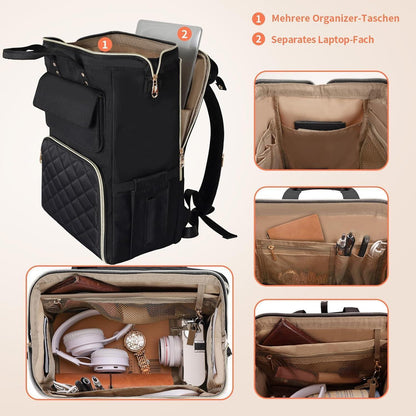 Laptop Rucksack Damen 15,6 Zoll mit Kühltasche & Diebstahlschutz