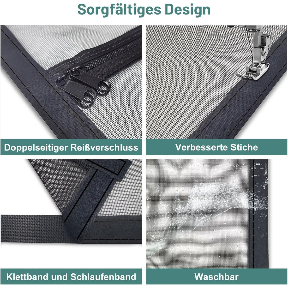 Katzengittertür verstärkt – Reißverschluss & Kratzschutz (100x220cm)