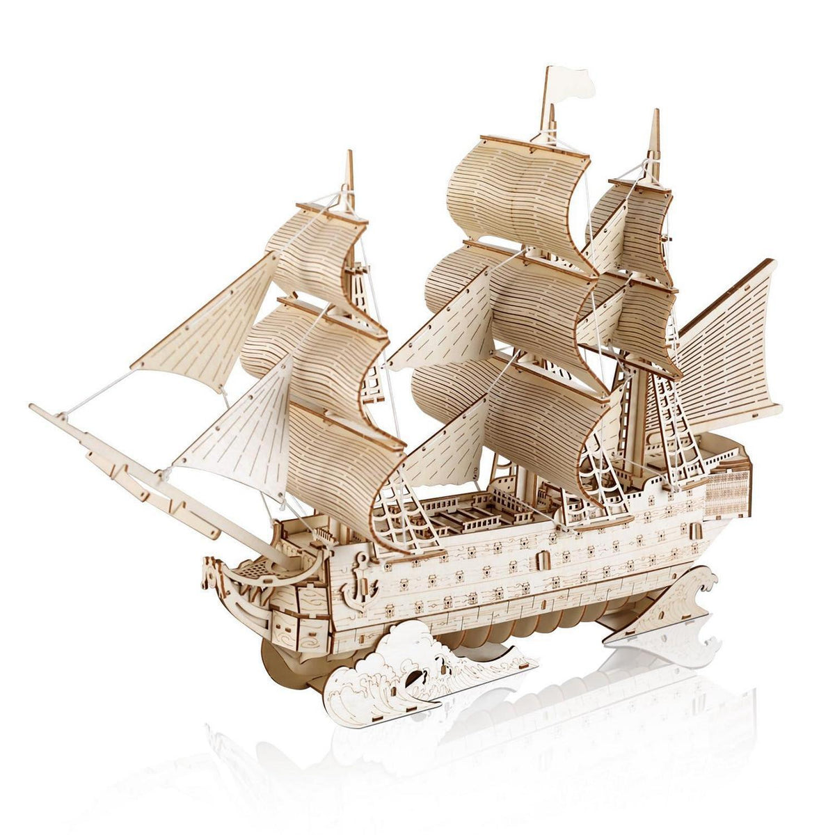 3D Puzzle Segelschiff – Holzmodell Bausatz für Erwachsene