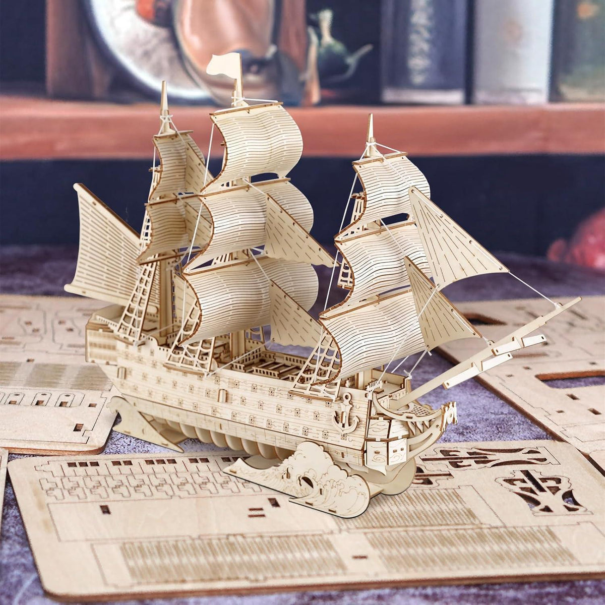 3D Puzzle Segelschiff – Holzmodell Bausatz für Erwachsene