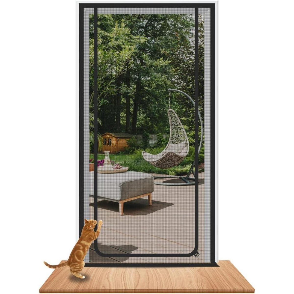 Katzengittertür verstärkt – Reißverschluss & Kratzschutz (120x220cm)