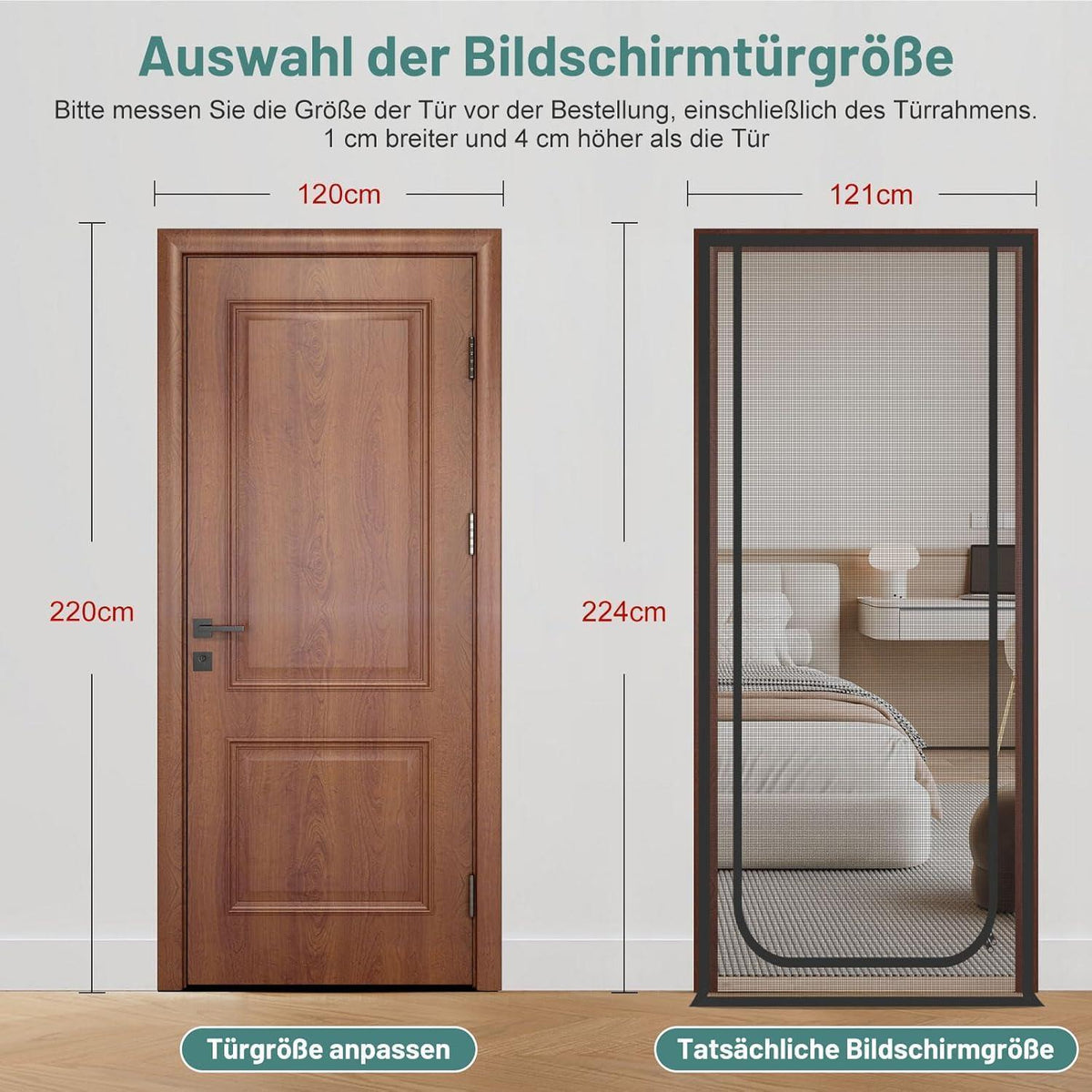 Katzengittertür verstärkt – Reißverschluss & Kratzschutz (120x220cm)
