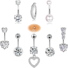 Bauchnabelpiercing Herz Schmetterling CZ Clicker 14G Chirurgenstahl