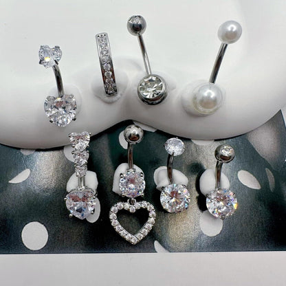 Bauchnabelpiercing 14G Chirurgenstahl CZ Herz Schmetterling Clicker