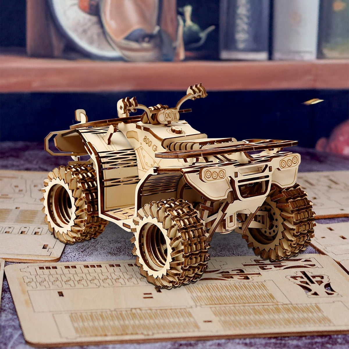3D Puzzle Strandwagen Holzmodell – Bausatz für Erwachsene
