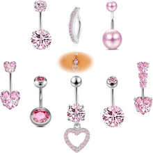 Bauchnabelpiercing 14G Chirurgenstahl CZ Herz Schmetterling Clicker