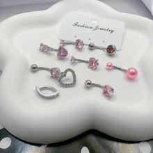 Habselikob 14G Chirurgenstahl Bauchnabelpiercing Set CZ Herz