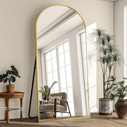 Ganzkörperspiegel Bogenförmig Gold – 198x89cm, Stand- & Wandspiegel