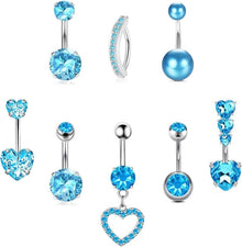 Bauchnabelpiercing 14G Chirurgenstahl CZ Herz Schmetterling Clicker