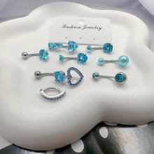 Bauchnabelpiercing Set 14G Chirurgenstahl CZ Herz