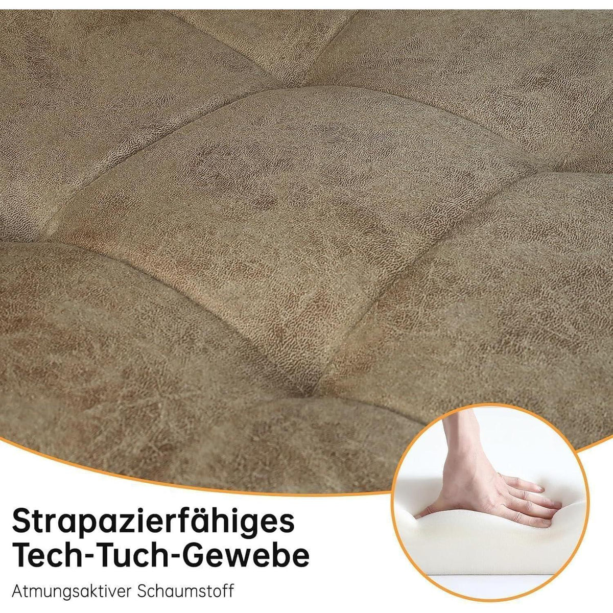 LEWE Esszimmerstühle 6er Set, Technologietuch, Braun