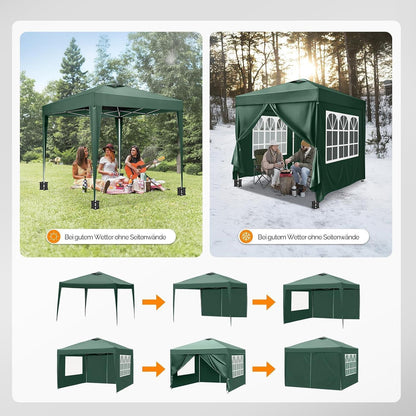 Faltpavillon 3x3m – Wasserdicht & Höhenverstellbar mit Zubehör
