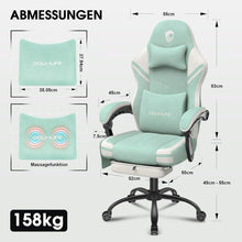 Gaming Stuhl Stoff mit Massage und Fußstütze, Ergonomischer