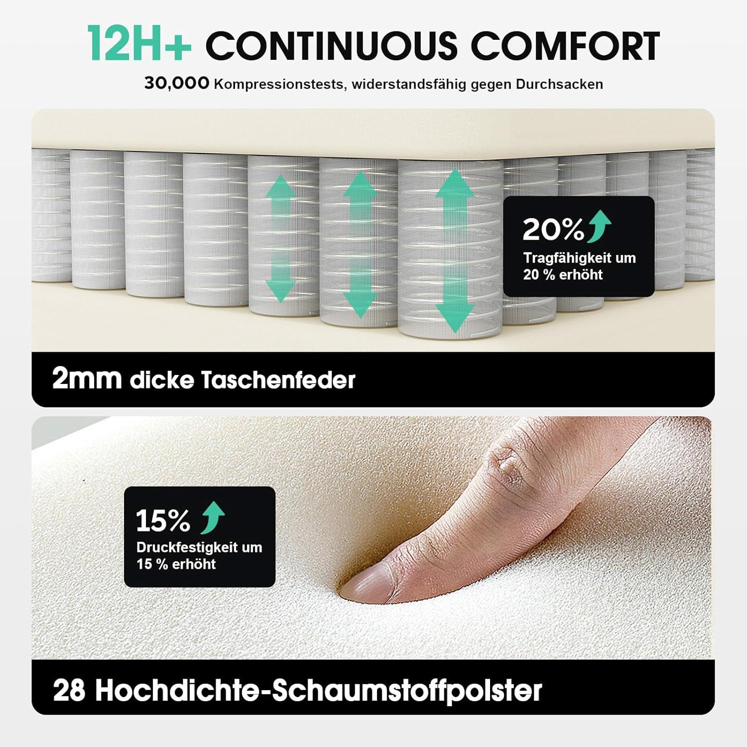 Gaming Stuhl mit Massagefunktion und Fußstütze, ergonomisch, Stoff
