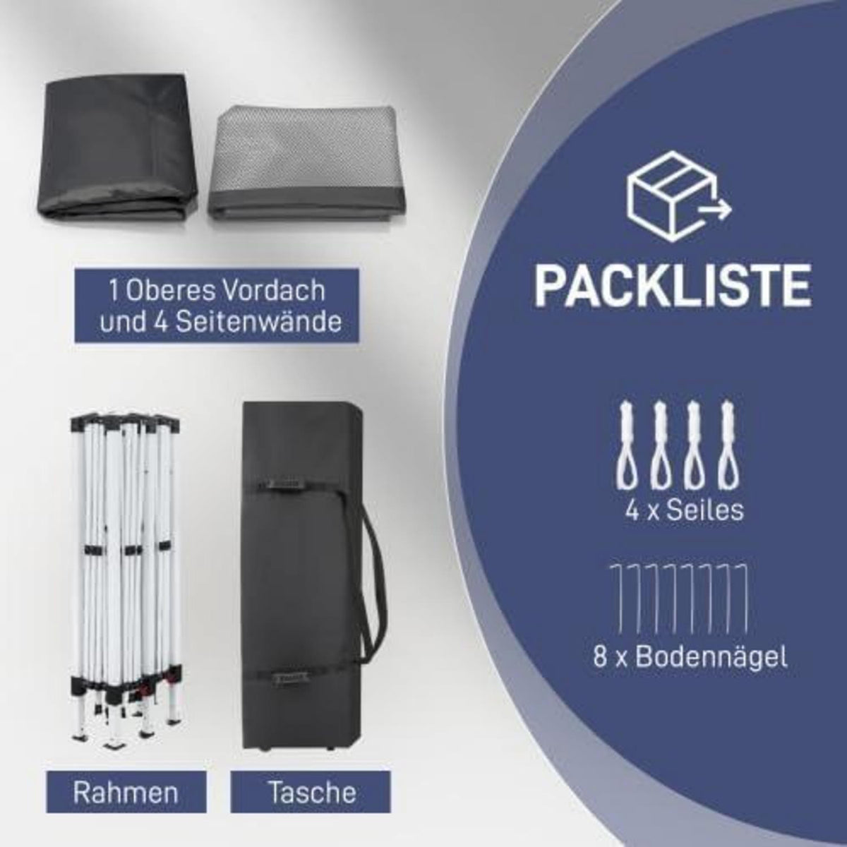 Faltpavillon 3x3m – Wasserdicht & UV-Schutz mit Mesh-Wänden