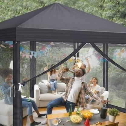 Faltpavillon 3x3m – Wasserdicht & UV-Schutz mit Mesh-Wänden