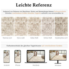 Vintage Teppich Beige 160x230cm - Waschbarer Wohnzimmerteppich