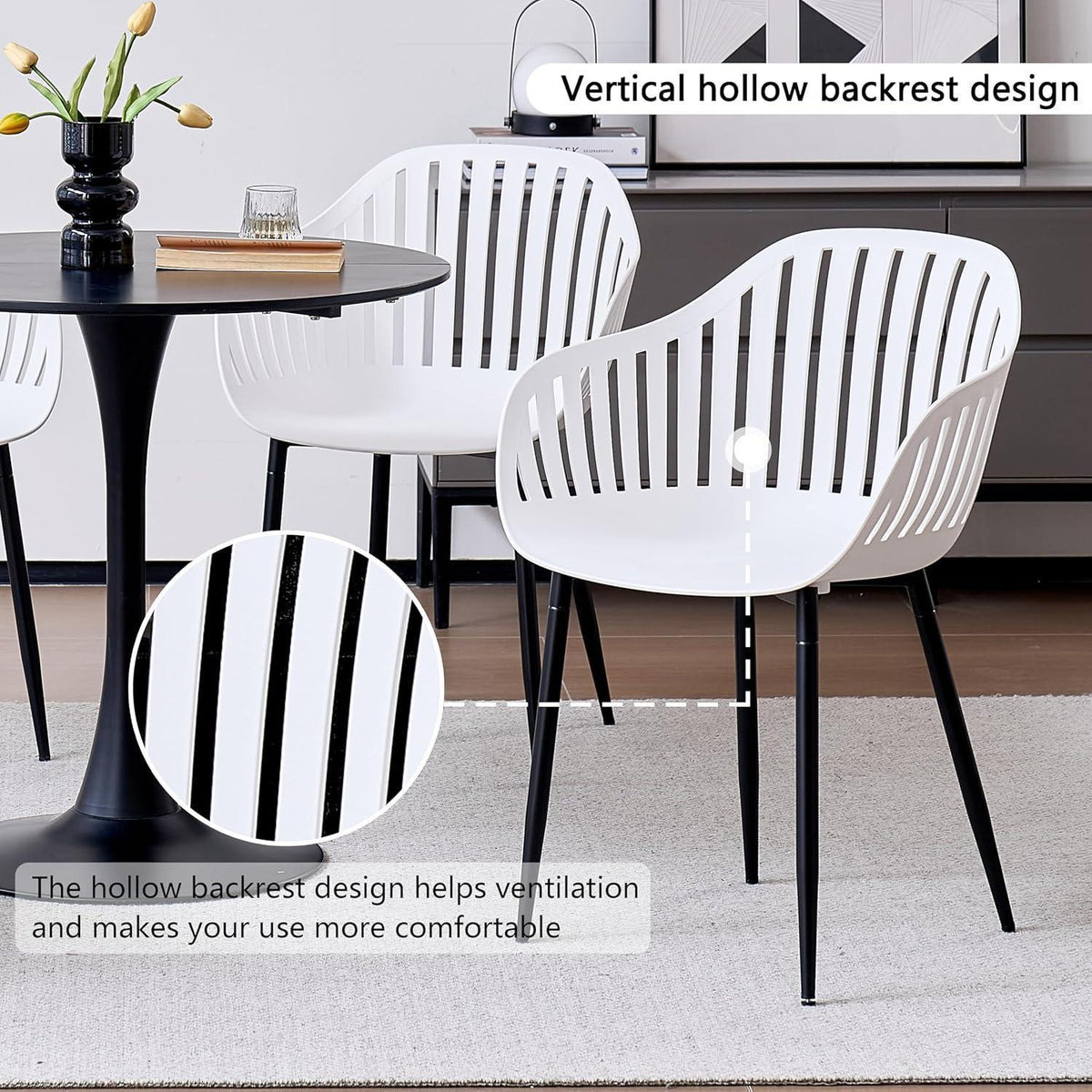Esszimmerstuhl Set 4er – Weiß, Modern & Ergonomisch