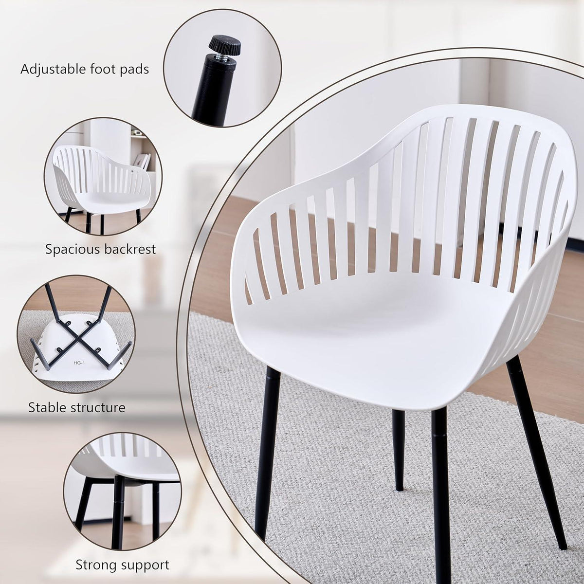 Esszimmerstuhl Set 8er – Weiß, Modern & Ergonomisch