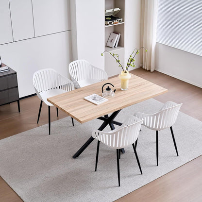 Esszimmerstuhl Set 8er – Weiß, Modern & Ergonomisch