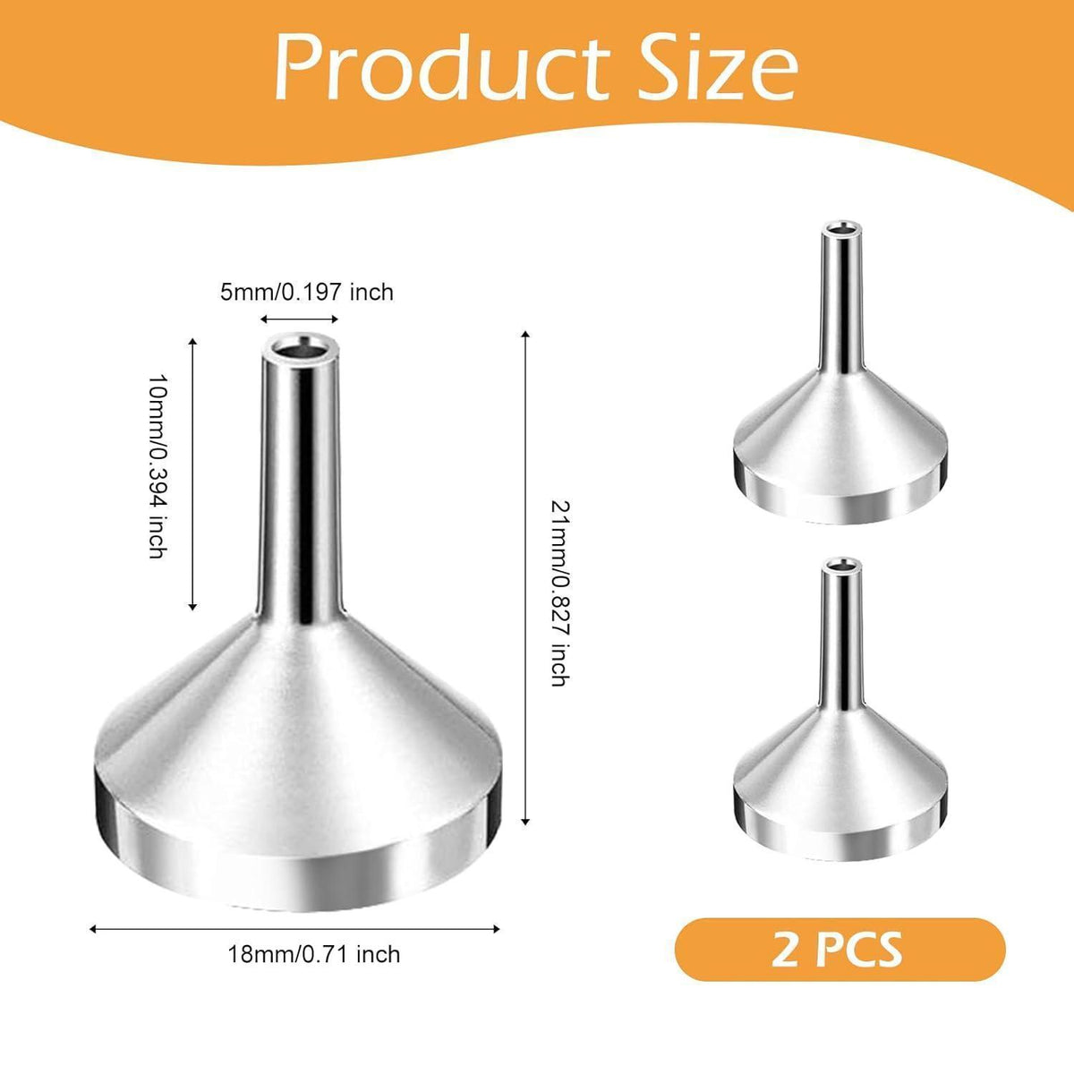 2x Edelstahl Mini Trichter – 18mm Fülltrichter für Küche & Kosmetik