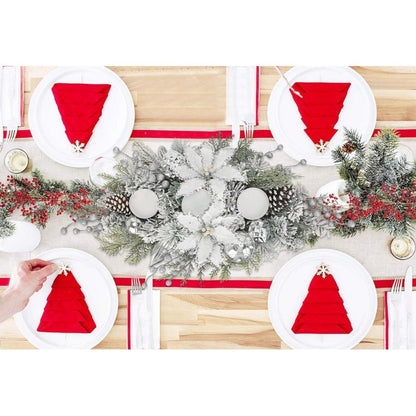 Weihnachts Tropfengirlande Silber-Weiß – Festliche Deko für Tür & Kamin