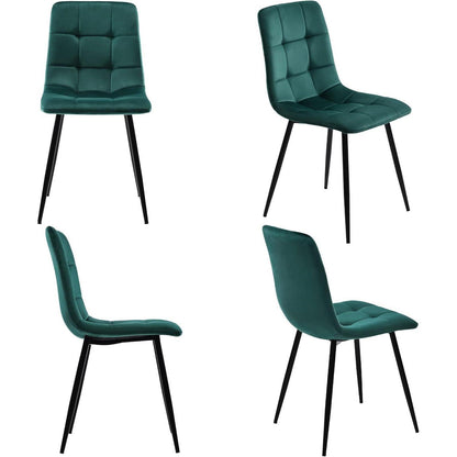 Essgruppe 5-tlg. Modernes Esszimmer-Set mit Samtstühlen