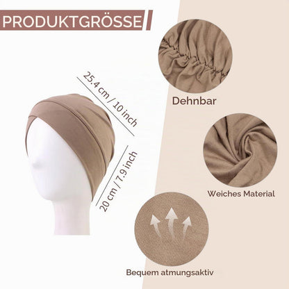 3er Set Baumwoll-Kopftücher für Damen, weich & verstellbar