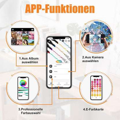 262er Alkohol Marker Set mit App | Doppelspitze & Farbkarte