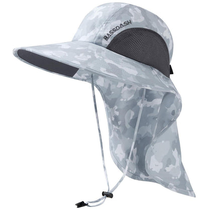 Sonnenhut UPF 50+ Angelhut wasserabweisend, breite Krempe & Nackenschutz