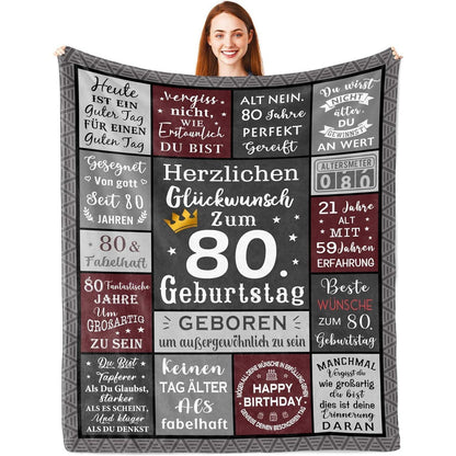80. Geburtstag Geschenk für Mann - Kuscheldecke 200x150cm Jahrgang 1945