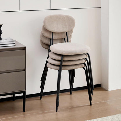 Moderner Esszimmerstuhl 4er-Set, Khaki, Stapelbar
