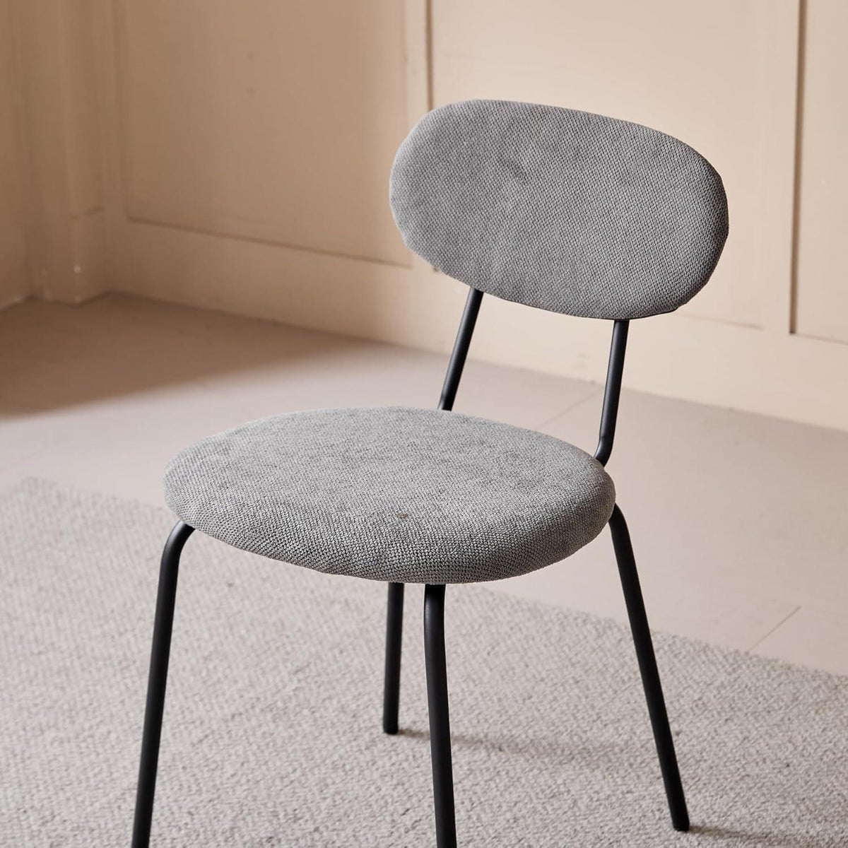 Esszimmerstuhl Set 6er – Modern, Gepolstert, Dunkelgrau