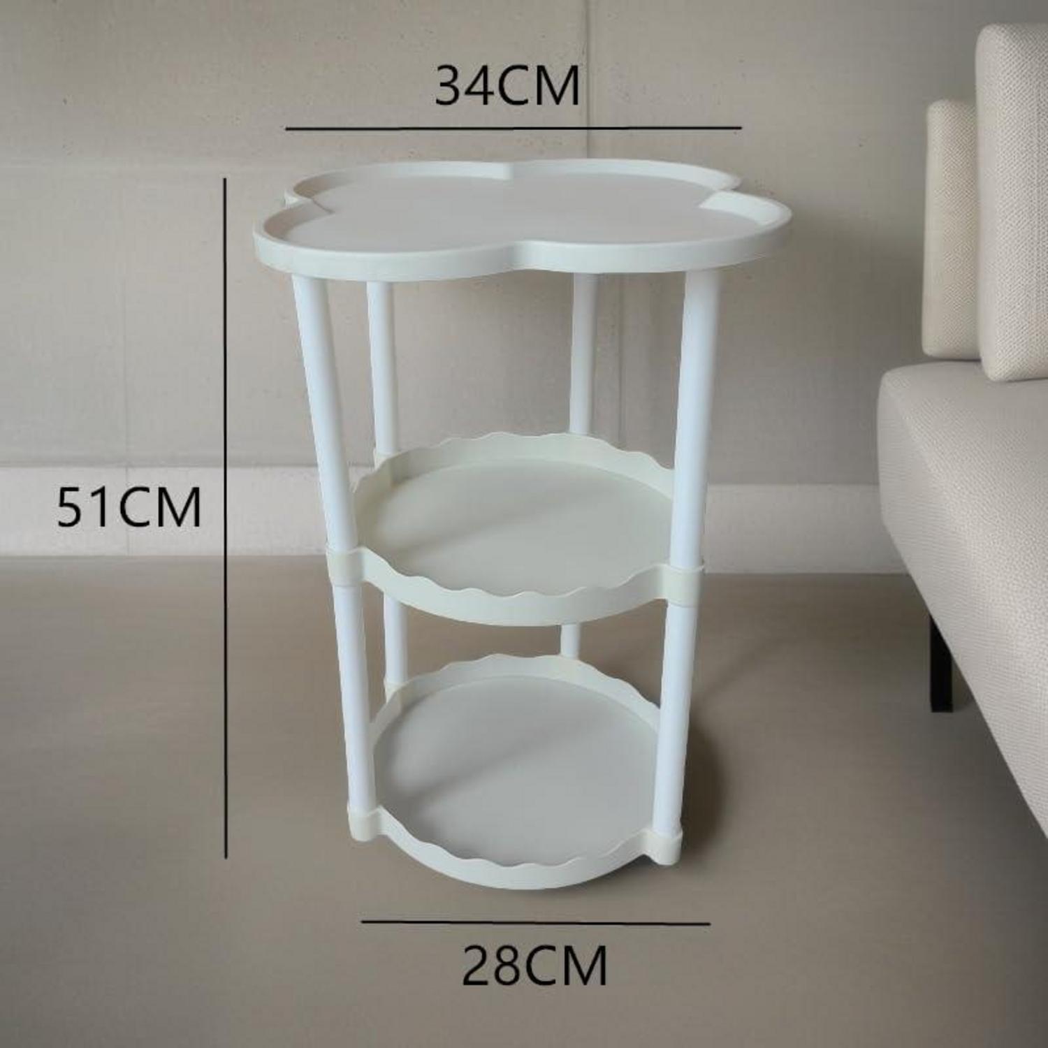 Weißer Beistelltisch 34 cm 3-stufiger Nachttisch