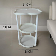 Weißer Beistelltisch 34 cm 3-stufiger Nachttisch