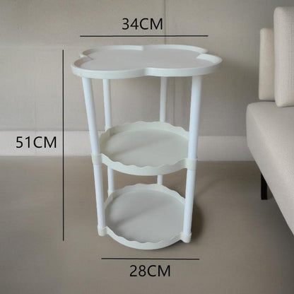 Weißer Beistelltisch 34 cm 3-stufiger Nachttisch