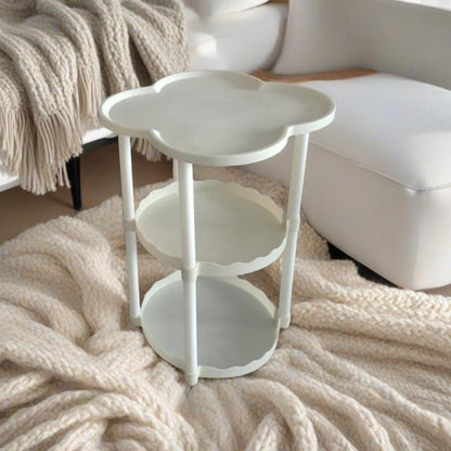 Weißer Beistelltisch 34 cm, Endtisch für Schlafzimmer & Wohnzimmer