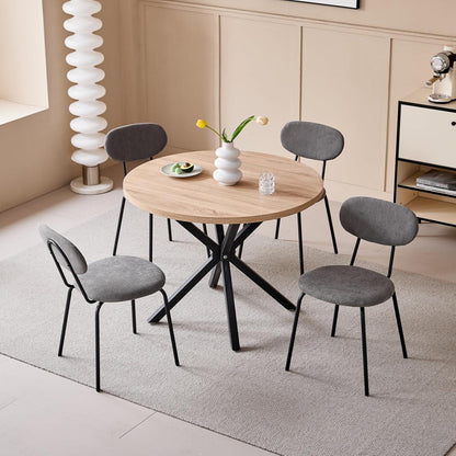 Moderner Esszimmerstuhl 8er Set – Dunkelgrau, Stapelbar