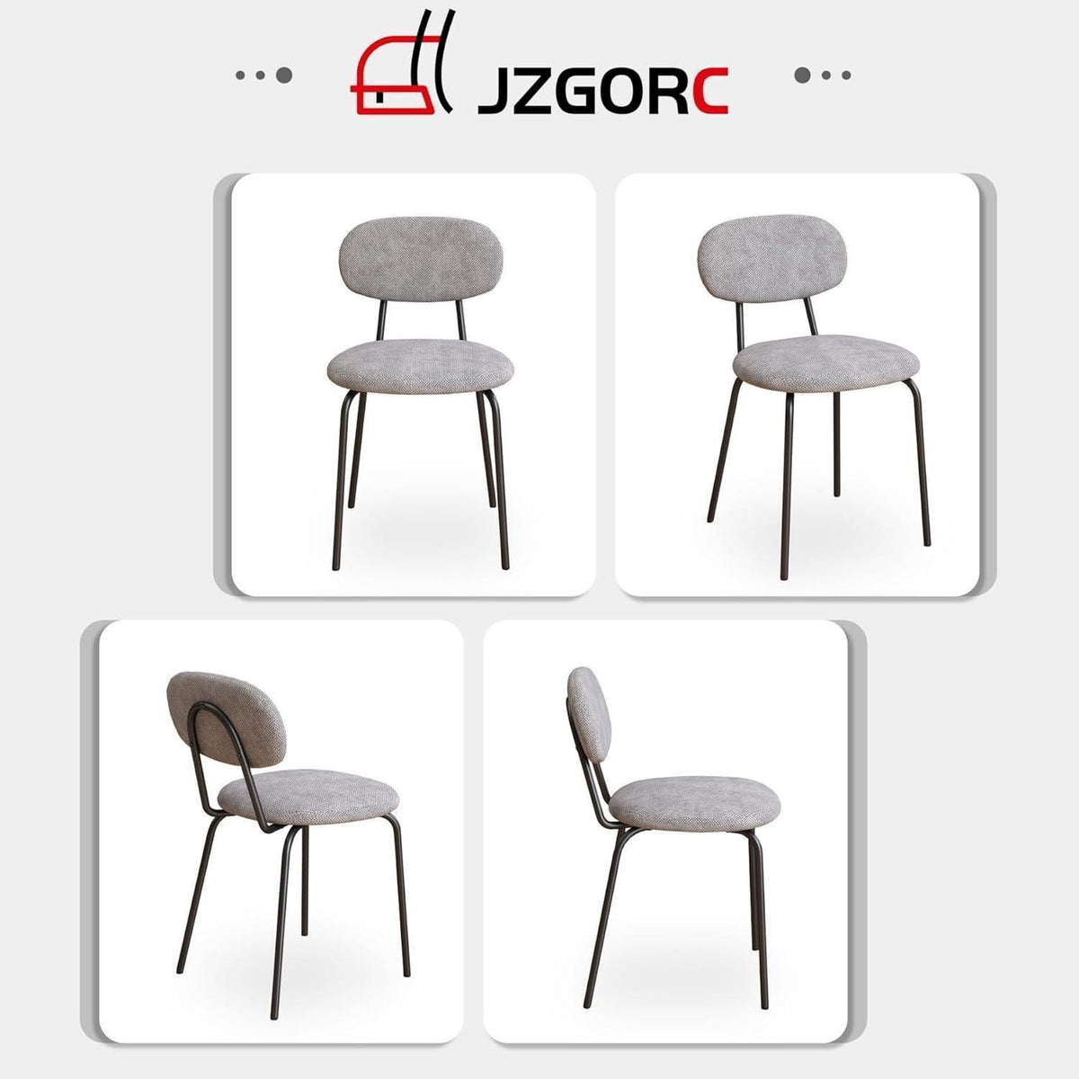 Moderner Esszimmerstuhl 8er Set – Dunkelgrau, Stapelbar