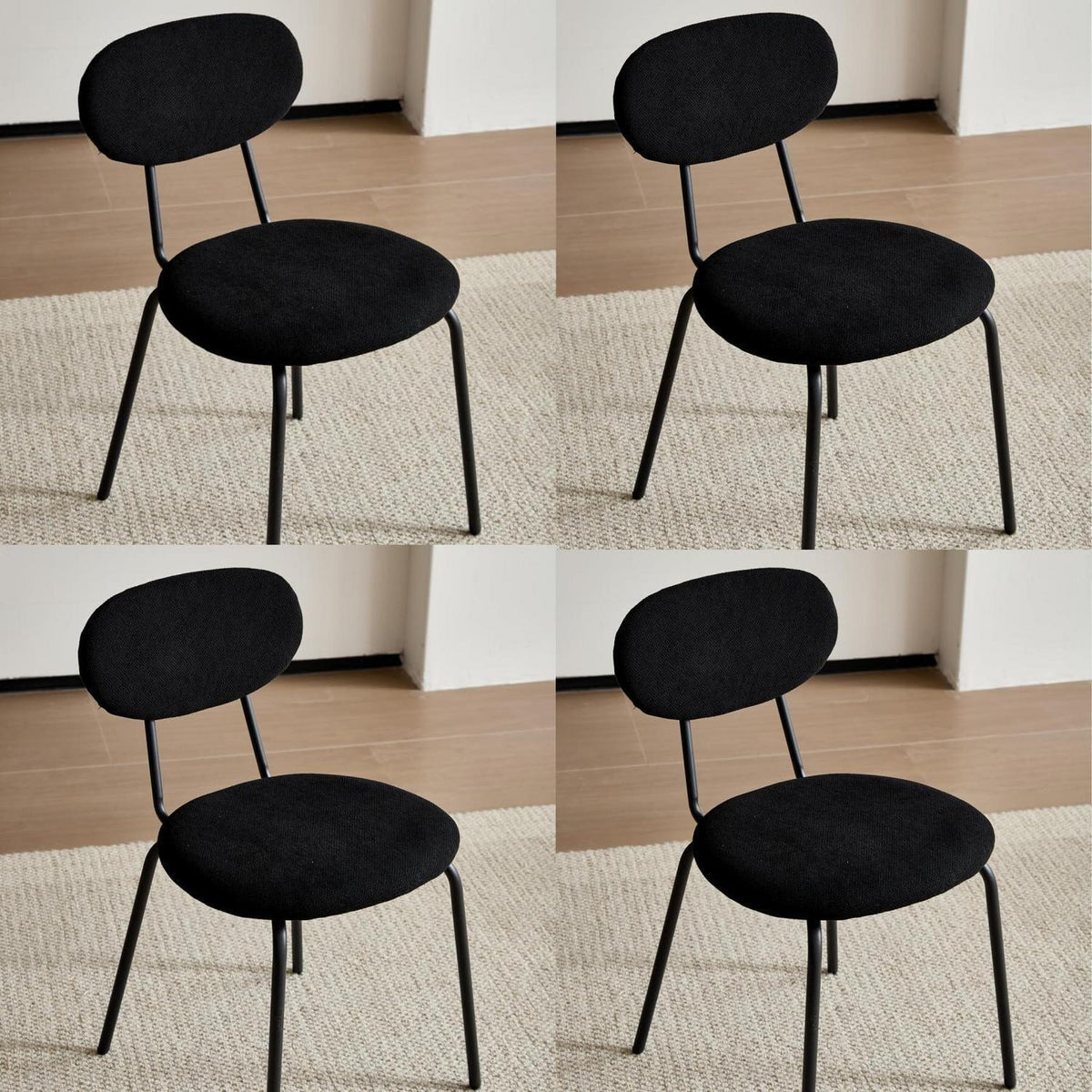 Moderner Esszimmerstuhl 4er-Set, Stapelbar & Gepolstert