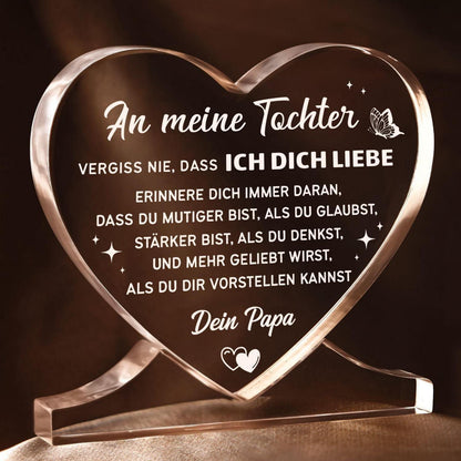 Herz-Deko Acryl - Geschenk für Tochter von Papa