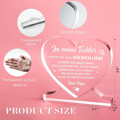 Herz-Deko Acryl - Geschenk für Tochter von Papa