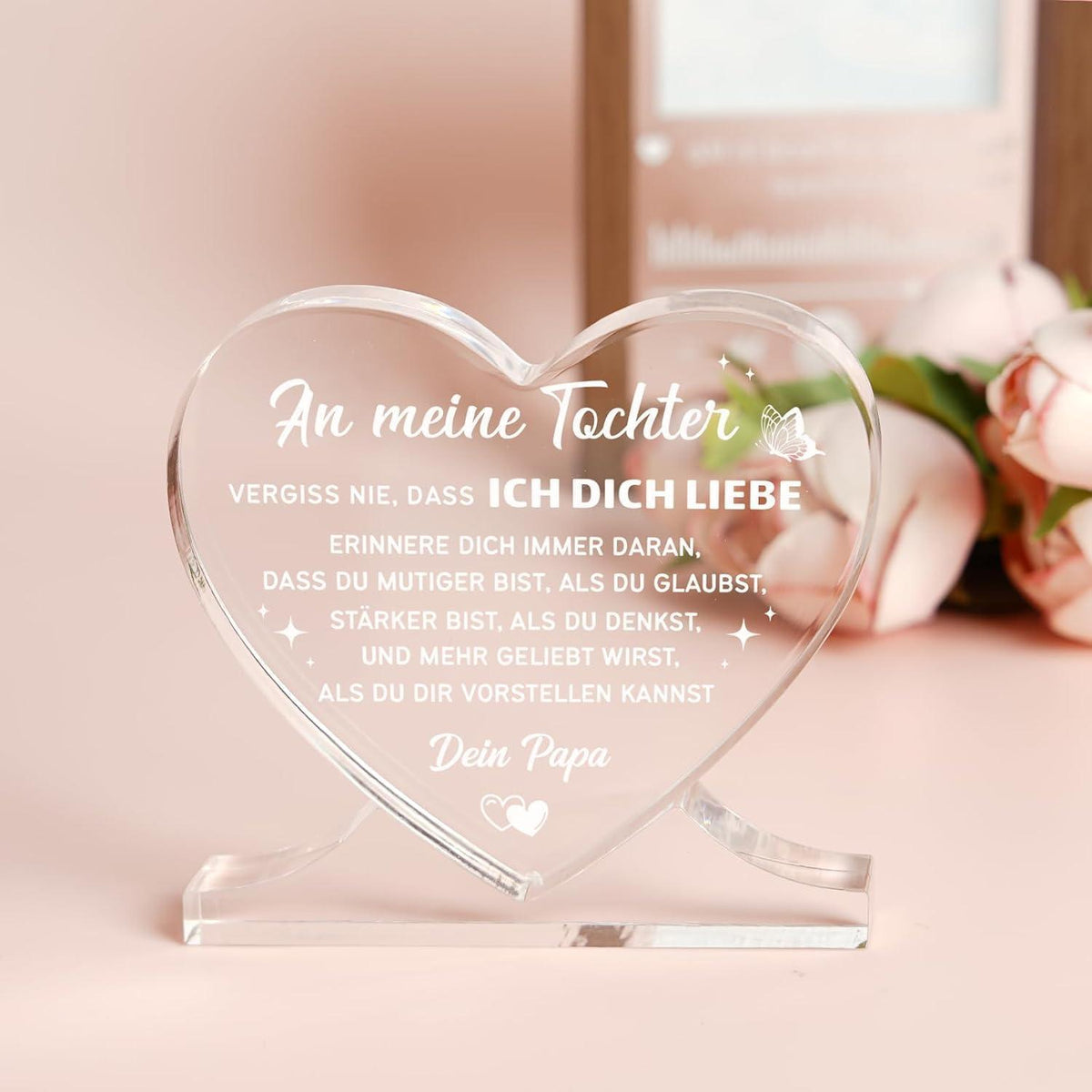 Herz-Deko Acryl - Geschenk für Tochter von Papa