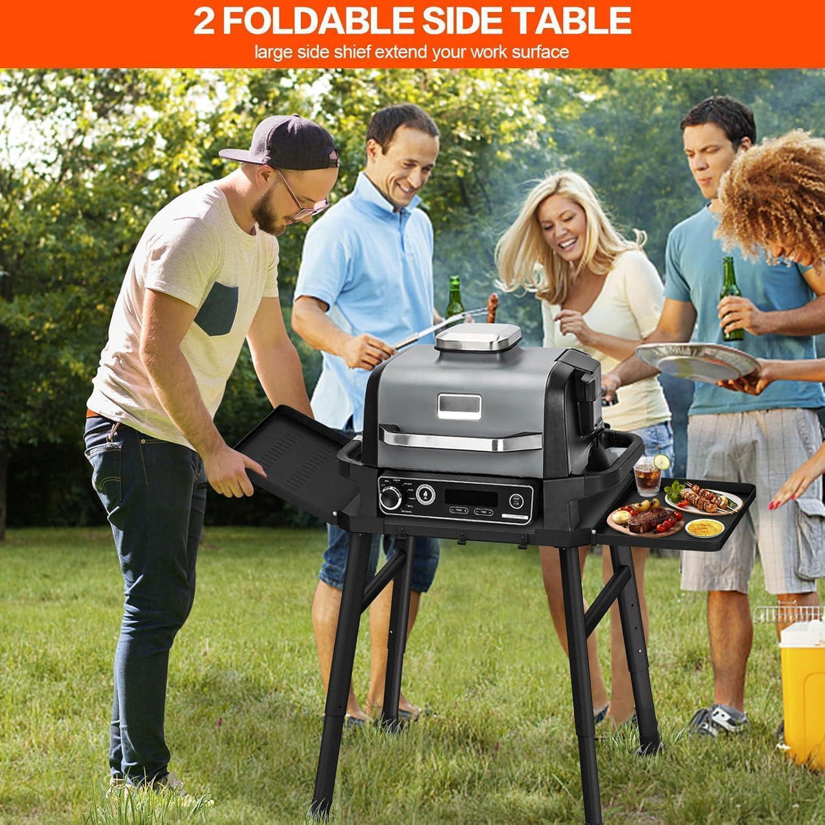 Ninja Grillständer klappbar mit Beistelltisch